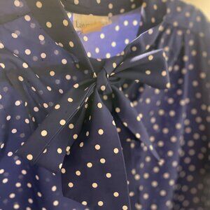 Blue White Polka Dots Blouse